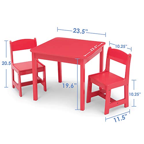 Delta Children MySize Kids Wood Table and Chair Set (2 Chairs Included) - Ideal for Arts & Crafts, Snack Time & More - Greenguard Gold Certified, Grey, 3 Piece Set