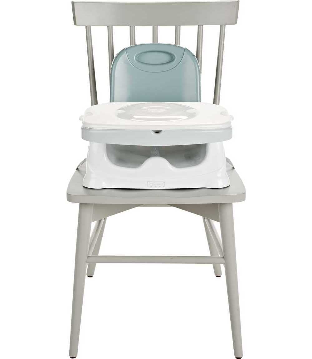 Fisher-Price Baby Portable Baby & Toddler Dining Chair, Healthy Care Deluxe Booster Seat, Travel Gear with Dishwasher Safe Tray, Blue