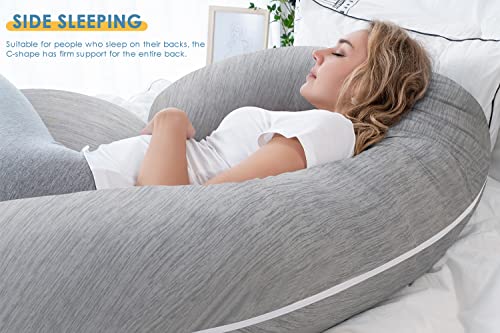 INSEN Pregnancy Pillow for Sleeping,Maternity Body Pillow for Pregnancy Women,Pregnancy Support Pillow for Back, Hip Pain, Pink