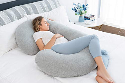 INSEN Pregnancy Pillow for Sleeping,Maternity Body Pillow for Pregnancy Women,Pregnancy Support Pillow for Back, Hip Pain, Pink