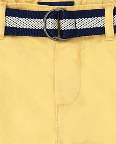 The Children's Place Baby Boys' and Toddler Twill Belted Chino Short, Toast, 2T