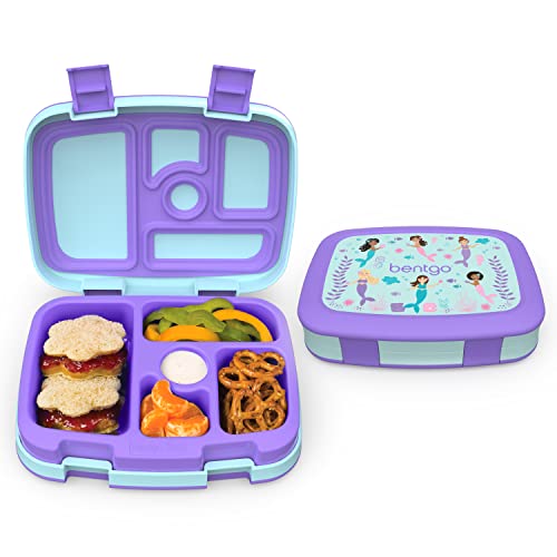 Bentgo® Kids Prints Leak-Proof, 5-Compartment Bento-Style Kids Lunch Box - Ideal Portion Sizes for Ages 3 to 7 - BPA-Free, Dishwasher Safe, Food-Safe Materials - 2023 Collection (Friendly Skies)…