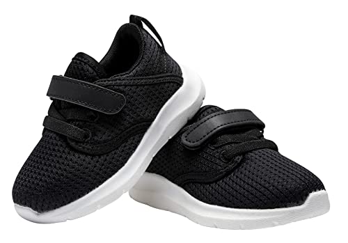 COODO Toddler Kid's Sneakers Boys Girls Cute Casual Running Shoes (6 Toddler,Blk Wht)