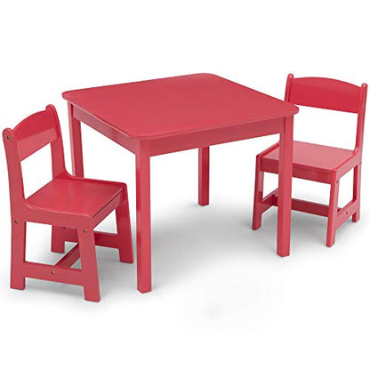 Delta Children MySize Kids Wood Table and Chair Set (2 Chairs Included) - Ideal for Arts & Crafts, Snack Time & More - Greenguard Gold Certified, Grey, 3 Piece Set