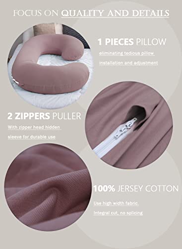 INSEN Pregnancy Pillow for Sleeping,Maternity Body Pillow for Pregnancy Women,Pregnancy Support Pillow for Back, Hip Pain, Pink