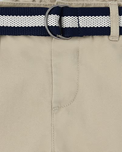 The Children's Place Baby Boys' and Toddler Twill Belted Chino Short, Toast, 2T