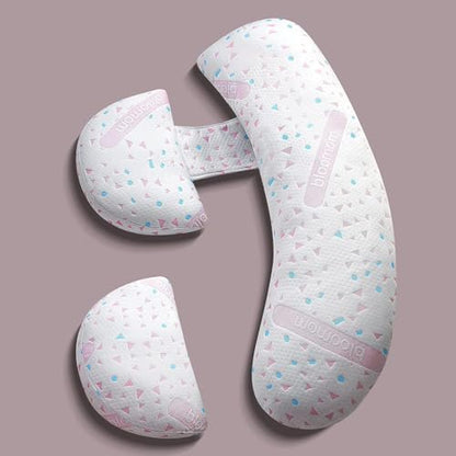 Busarilar Pregnancy Pillows for Sleeping, Maternity Pillow, Pregnancy Body Pillow Support for Back, Legs, Belly, Hips of Pregnant Women, Detachable and Adjustable with Pillow Cover (Pinky, Small)