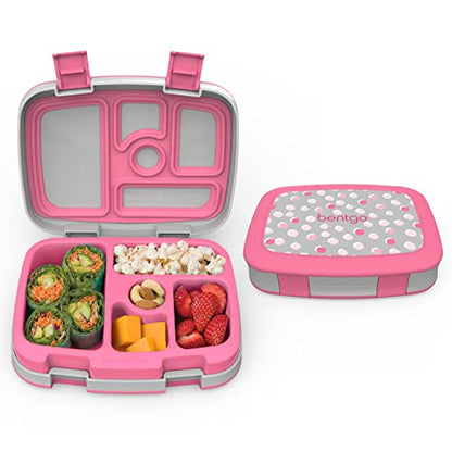 Bentgo® Kids Prints Leak-Proof, 5-Compartment Bento-Style Kids Lunch Box - Ideal Portion Sizes for Ages 3 to 7 - BPA-Free, Dishwasher Safe, Food-Safe Materials - 2023 Collection (Friendly Skies)…