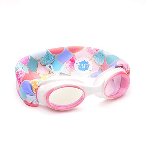 SPLASH SWIM GOGGLES with Fabric Strap - Pink & Purples Collection | Fun, Fashionable, Comfortable - Adult & Kids Swim Goggles