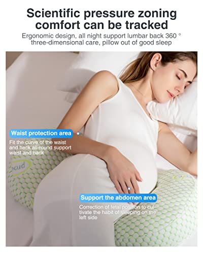 Busarilar Pregnancy Pillows for Sleeping, Maternity Pillow, Pregnancy Body Pillow Support for Back, Legs, Belly, Hips of Pregnant Women, Detachable and Adjustable with Pillow Cover (Pinky, Small)