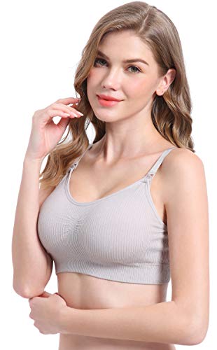 Suekaphin Nursing Wireless Women's Sleeping Maternity Breastfeeding Bra,Medium,Sort CC-A