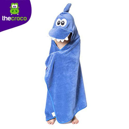 TheCroco Premium Hooded Towels for Kids | Ultra Soft and Extra Large (28 x 49 inches) | 100% Cotton Kids Bath Towel with Hood | Beach Pool Towels for Ages 1-8 Boys & Girls