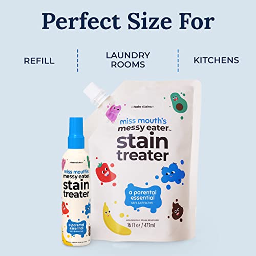 Miss Mouth's Messy Eater Stain Treater Spray - 4oz Stain Remover - Newborn & Baby Essentials - No Dry Cleaning Food, Grease, Coffee Off Laundry, Underwear, Fabric