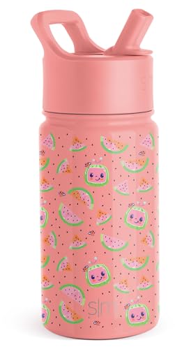 Simple Modern Kids Water Bottle with Straw Lid | Insulated Stainless Steel Reusable Tumbler for Toddlers, Boys | Summit Collection | 14oz, Dog Days