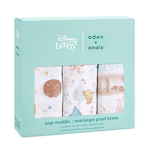 aden + anais Swaddle Blanket, Boutique Muslin Blankets for Girls & Boys, Baby Receiving Swaddles, Ideal Newborn & Infant Swaddling Set, Perfect Shower Gifts, 4 Pack, Sunrise