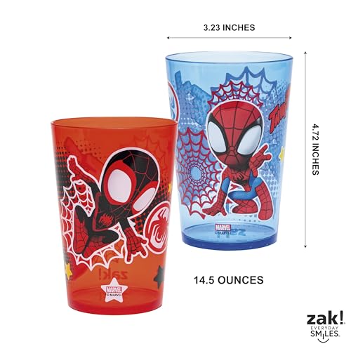 Zak Designs Bluey Nesting Tumbler Set Includes Durable Plastic Cups with Variety Artwork, Fun Drinkware is Perfect for Kids (14.5 oz, 4-Pack, Non-BPA)