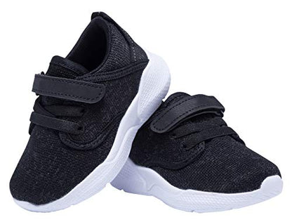 COODO Toddler Kid's Sneakers Boys Girls Cute Casual Running Shoes (6 Toddler,Blk Wht)