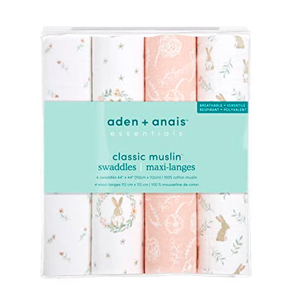 essentials cotton muslin swaddle 4-pack