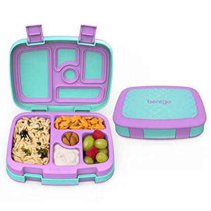 Bentgo® Kids Prints Leak-Proof, 5-Compartment Bento-Style Kids Lunch Box - Ideal Portion Sizes for Ages 3 to 7 - BPA-Free, Dishwasher Safe, Food-Safe Materials - 2023 Collection (Friendly Skies)…