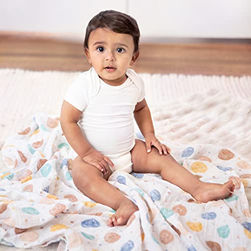 aden + anais Swaddle Blanket, Boutique Muslin Blankets for Girls & Boys, Baby Receiving Swaddles, Ideal Newborn & Infant Swaddling Set, Perfect Shower Gifts, 4 Pack, Sunrise