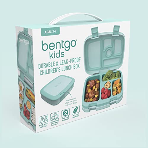 Bentgo® Kids Brights Bento-Style 5-Compartment Lunch Box - Ideal Portion Sizes for Ages 3 to 7 - Leak-Proof, Drop-Proof, Dishwasher Safe, BPA-Free, & Made with Food-Safe Materials (Orange)