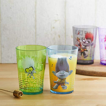 Zak Designs Bluey Nesting Tumbler Set Includes Durable Plastic Cups with Variety Artwork, Fun Drinkware is Perfect for Kids (14.5 oz, 4-Pack, Non-BPA)