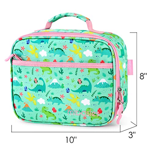 mibasies Kids Lunch Bag for Boys Toddler Insulated Lunch Box for School Travel, Dinosaur Planet