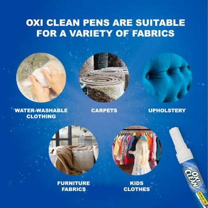 GuruNanda OxiClean Stain Remover Pen for Clothes (3 Pack) - Instant Spot Cleaning for All Laundry Stains: Blood, Food, Drinks, Dirt, Ink, Makeup - Bleach-FREE & Travel-Friendly (2x More Quantity)