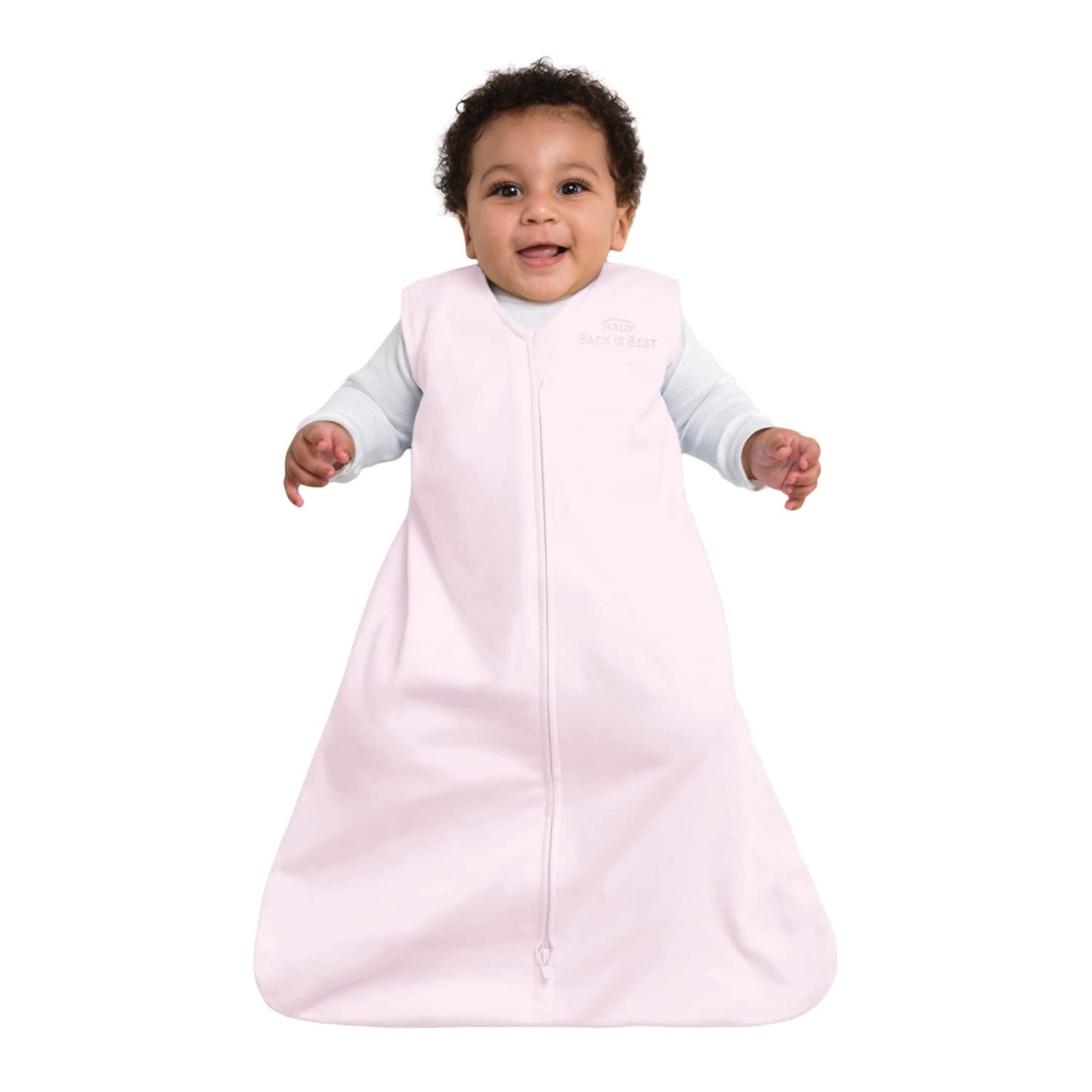 HALO Sleepsack Plush Dot Velboa Wearable Blanket, TOG 1.5, Cream, Medium