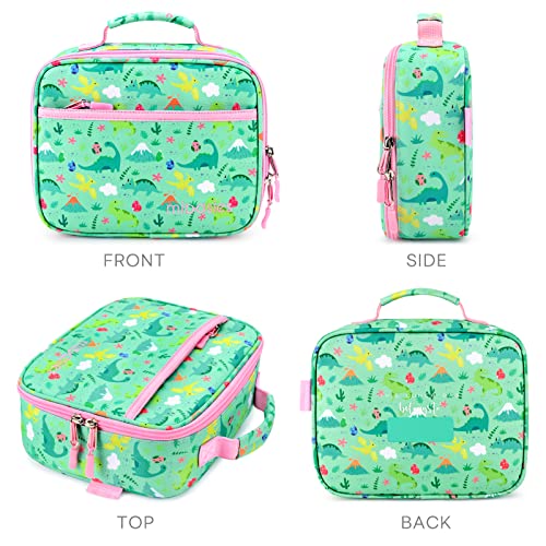 mibasies Kids Lunch Bag for Boys Toddler Insulated Lunch Box for School Travel, Dinosaur Planet