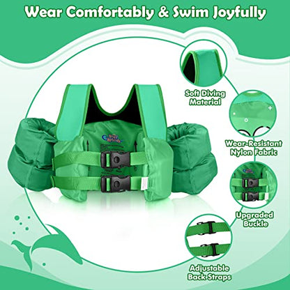 Heysplash Swim Vest for Kids, Toddler Pool Floaties Fit 20-50/70 Lbs, Children Swimming Vest with Adjustable Strap, Swim Jacket Water Wing Arm Float, Puddle Sea Beach Boat Jumper Boy Girl Baby Age 2-6