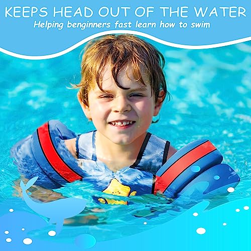 Chriffer Kids Swim Vest Life Jacket for 22-66 Pounds Boys and Girls, Toddler Floaties with Shoulder Harness Arm Wings for 2 3 4 5 6 7 Years Old Baby Children Sea Beach Pool