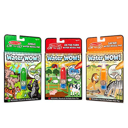 Melissa & Doug Water Wow! - Water Reveal Pad Bundle - Farm, Safari & Under The Sea, Gold, 1 Count (Pack of 3)