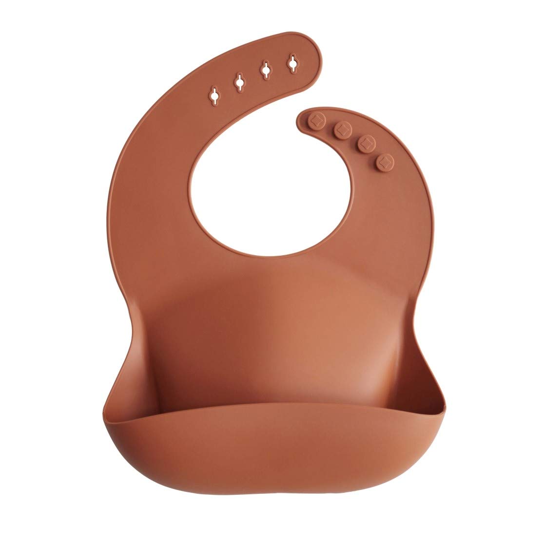 mushie Silicone Baby Bib | Adjustable Fit Waterproof Bibs (Dusty Rose)