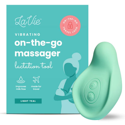 LaVie The Original Lactation Massager for Breastfeeding, Nursing, Pumping, Better Milk Flow, Reduced Discomfort (Teal)