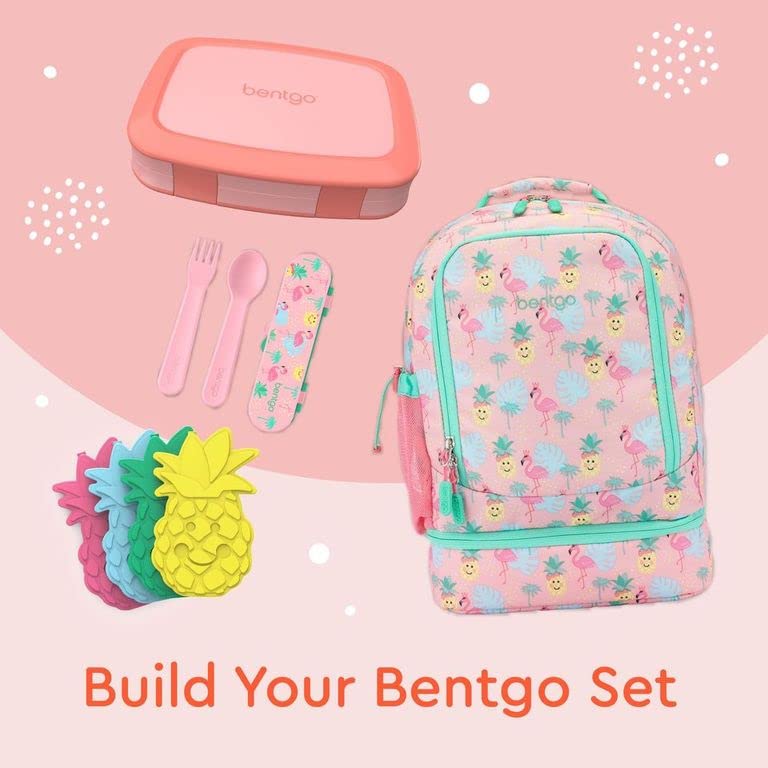 Bentgo® Kids Brights Bento-Style 5-Compartment Lunch Box - Ideal Portion Sizes for Ages 3 to 7 - Leak-Proof, Drop-Proof, Dishwasher Safe, BPA-Free, & Made with Food-Safe Materials (Orange)