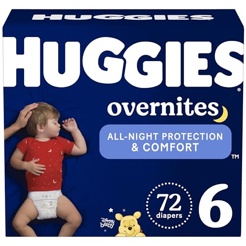 Huggies Overnites Size 3 Overnight Diapers (16-28 lbs), 132 Ct (2 Packs of 66), Packaging May Vary