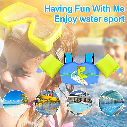 Chriffer Kids Swim Vest Life Jacket for 22-66 Pounds Boys and Girls, Toddler Floaties with Shoulder Harness Arm Wings for 2 3 4 5 6 7 Years Old Baby Children Sea Beach Pool