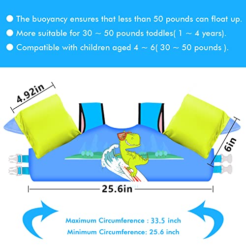 Chriffer Kids Swim Vest Life Jacket for 22-66 Pounds Boys and Girls, Toddler Floaties with Shoulder Harness Arm Wings for 2 3 4 5 6 7 Years Old Baby Children Sea Beach Pool