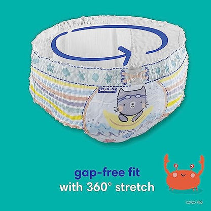 Pampers Splashers Swim Diapers - Size M, 18 Count, Gap-Free Disposable Baby Swim Pants