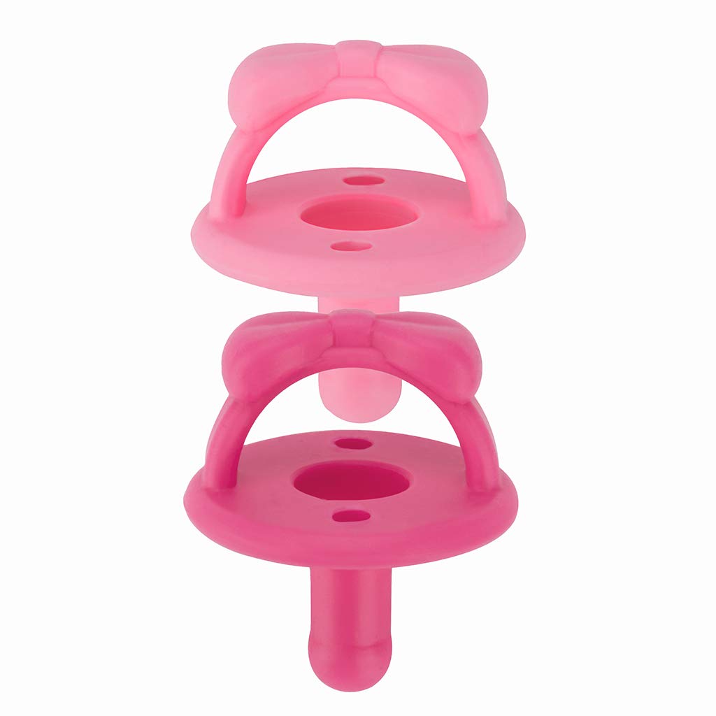 Itzy Ritzy Silicone Pacifiers for Newborn - Sweetie Soother Pacifiers Feature Collapsible Handle & Two Air Holes for Added Safety; for Ages Newborn and Up, Set of 2 in Agave & Succulent