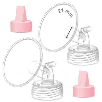 2X 17 mm Maymom Wide Neck Pump Parts Compatible with Spectra S1/S2 Pumps; Incl Wide Mouth Flanges; Not Original Spectra Flange; Replaces Spectra Shield (Two Small Flanges)