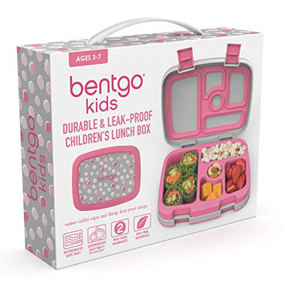 Bentgo® Kids Prints Leak-Proof, 5-Compartment Bento-Style Kids Lunch Box - Ideal Portion Sizes for Ages 3 to 7 - BPA-Free, Dishwasher Safe, Food-Safe Materials - 2023 Collection (Friendly Skies)…