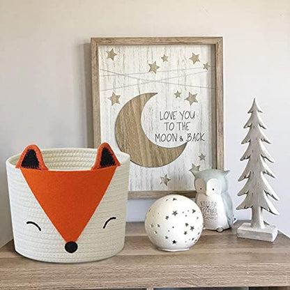 T&T Homewares Orange Fox Storage Basket - Medium, Multipurpose for Baby Diapers, Laundry, Kids Room, Dog/Cat Toys - Ideal for Woodland Nursery Decor & Organizing