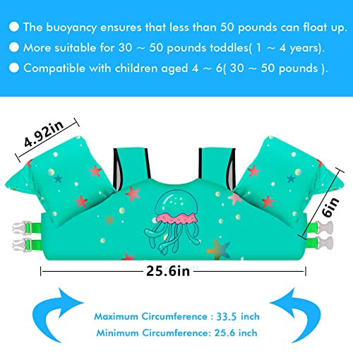 Chriffer Kids Swim Vest Life Jacket for 22-66 Pounds Boys and Girls, Toddler Floaties with Shoulder Harness Arm Wings for 2 3 4 5 6 7 Years Old Baby Children Sea Beach Pool