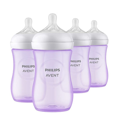 Philips AVENT Natural Baby Bottle with Natural Response Nipple, Clear, 4oz, 4pk, SCY900/04