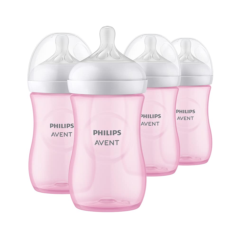 Philips AVENT Natural Baby Bottle with Natural Response Nipple, Clear, 4oz, 4pk, SCY900/04