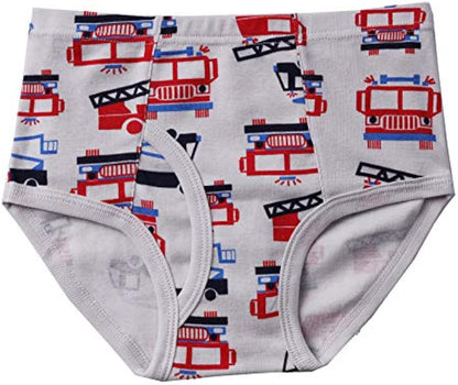 BYONEME 100% Cotton Little Boys Briefs Soft Dinosaur Truck Toddler Underwear