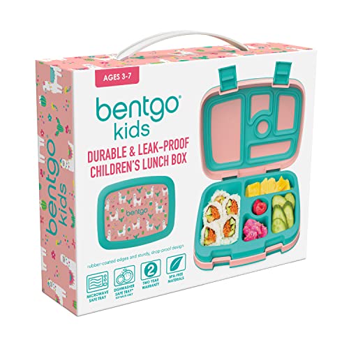 Bentgo® Kids Prints Leak-Proof, 5-Compartment Bento-Style Kids Lunch Box - Ideal Portion Sizes for Ages 3 to 7 - BPA-Free, Dishwasher Safe, Food-Safe Materials - 2023 Collection (Friendly Skies)…