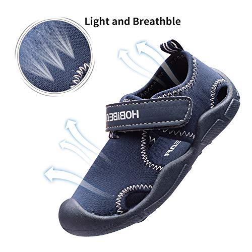 HOBIBEAR Boys Girls Water Shoes Quick Dry Closed-Toe Aquatic Sport Sandals Toddler/Little Kid